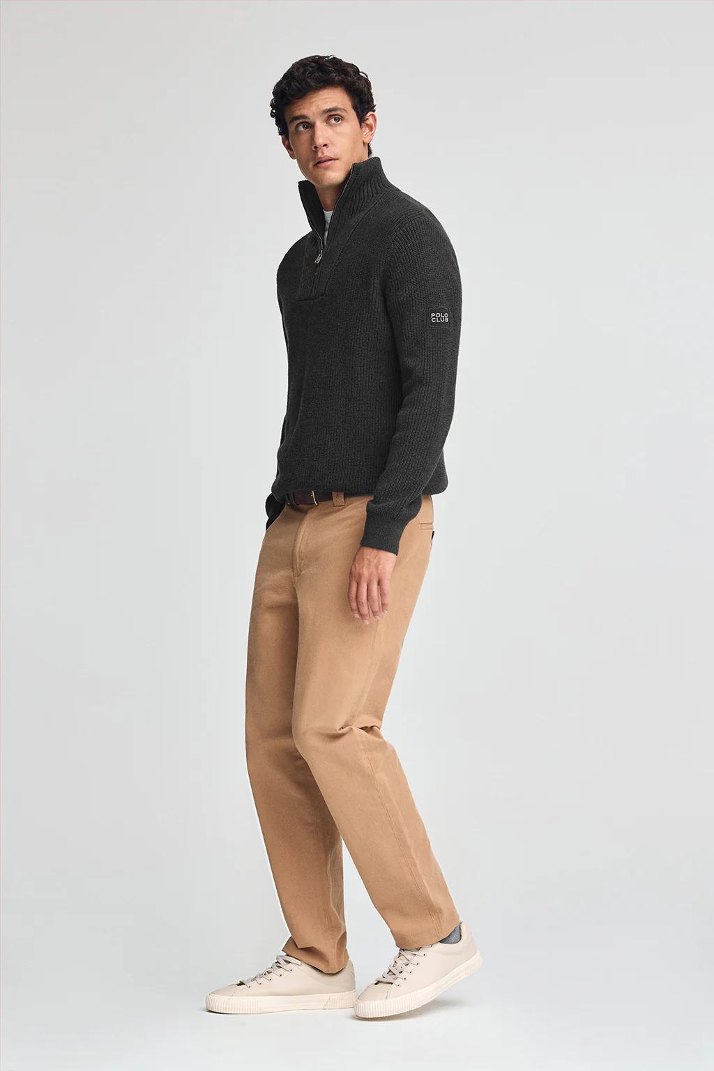 Jersey negro de punto inglés con parche Polo Club - Image 3