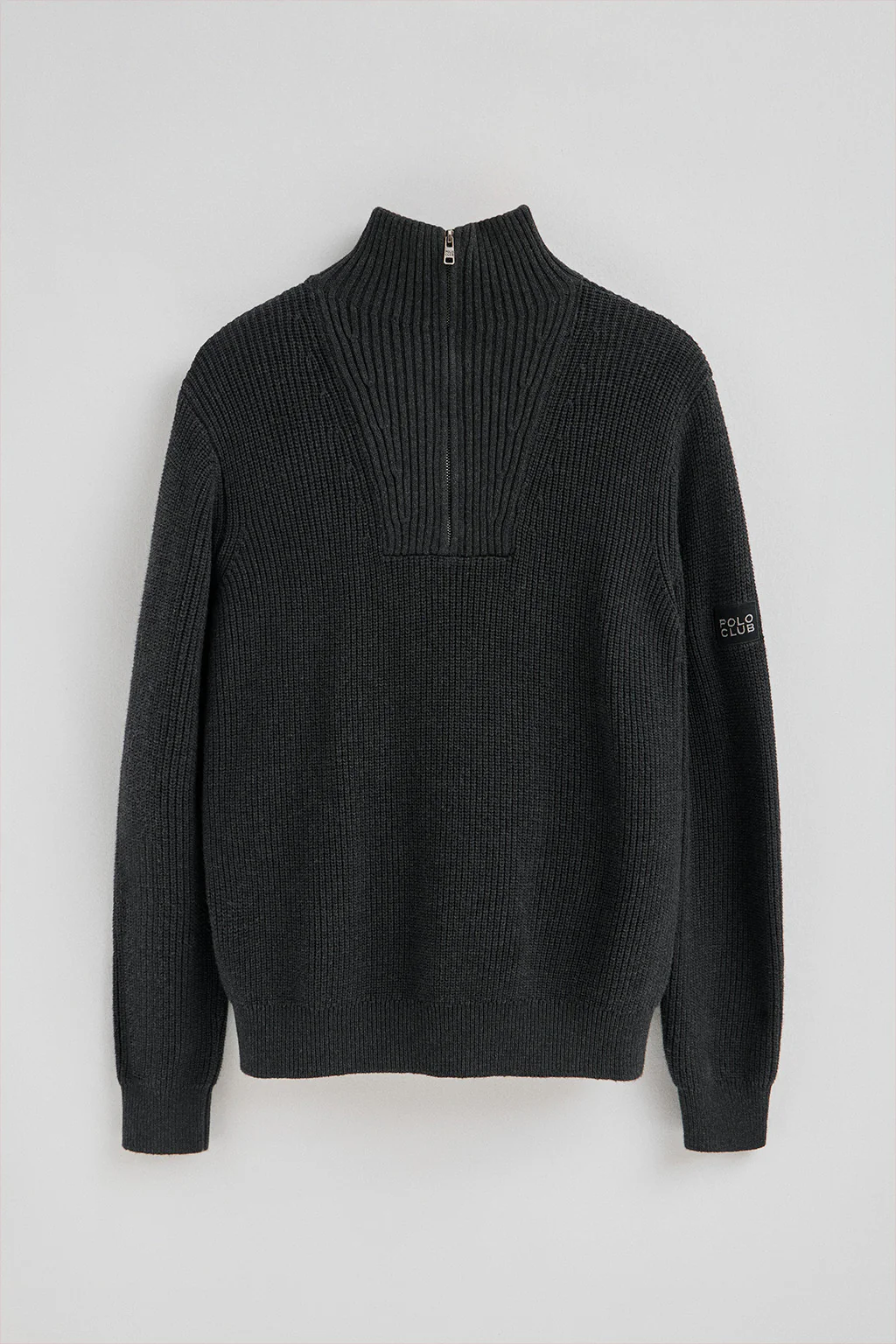 Jersey negro de punto inglés con parche Polo Club - Image 6