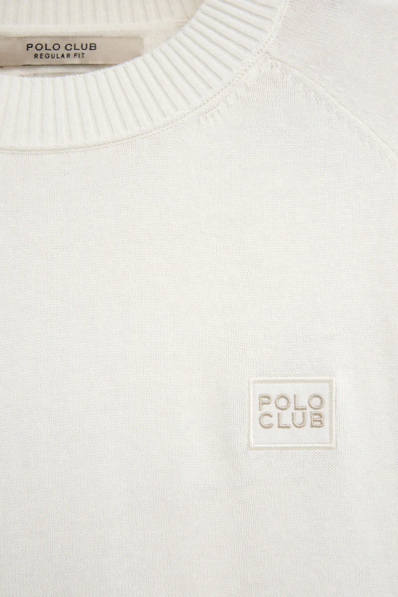 Jersey cotolino color crudo de manga ranglan y logo Polo Club - Image 7