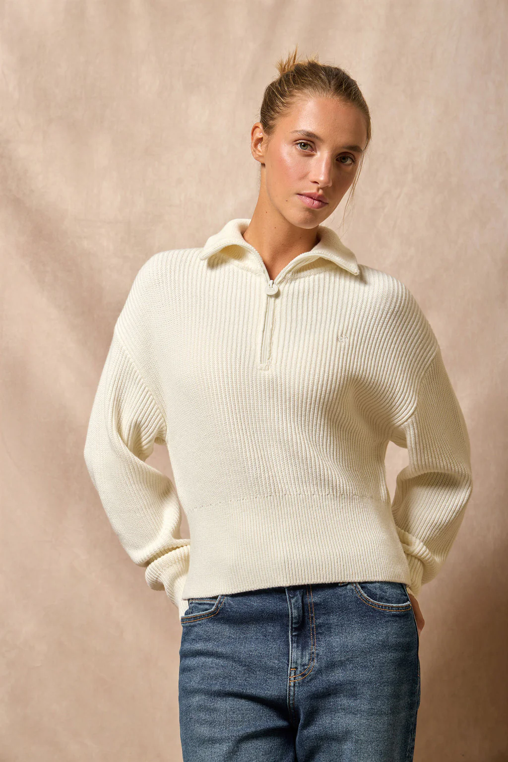 Jersey Nahia beig con logo bordado monograma Polo Club - Image 6