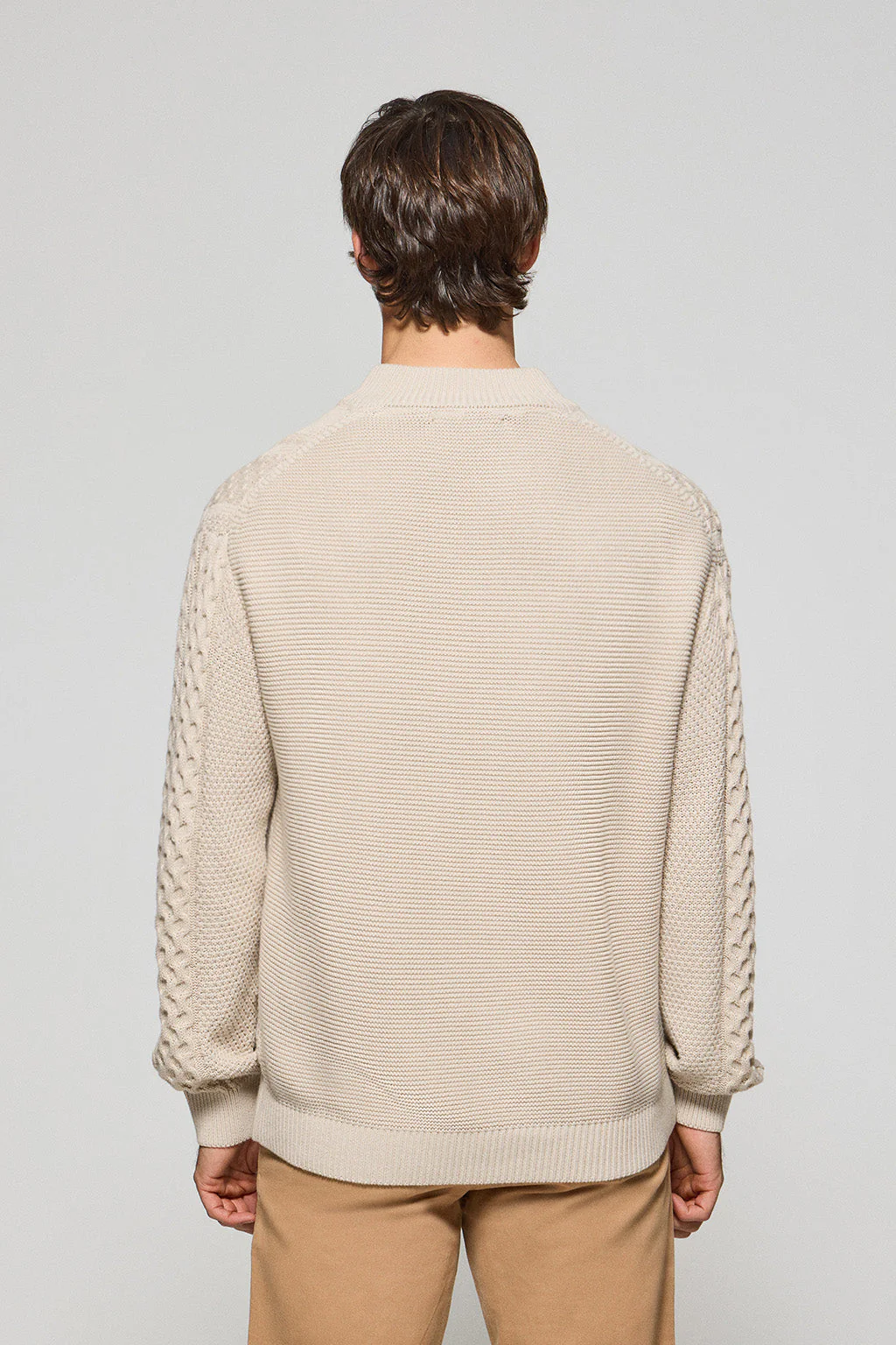 Jersey trenzado Nil beige con cremallera y detalle Polo Club - Image 6