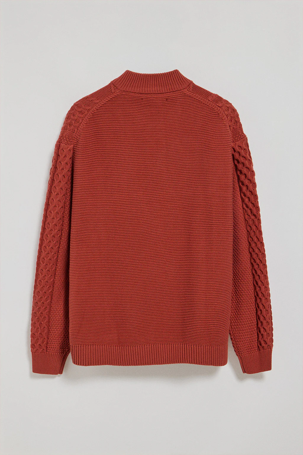 Jersey trenzado Nil rojo anaranjado con cremallera y detalle Polo Club - Image 3