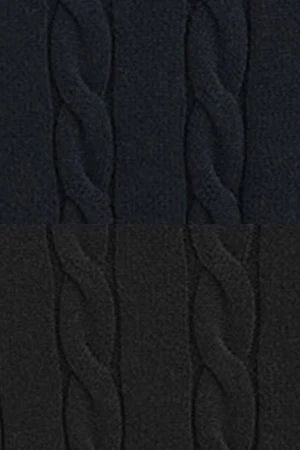 Pack hombre de dos jerseis azul marino y negro de punto trenzado y mezcla de lana con bordado Rigby Go - Image 12