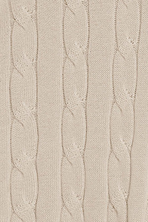 Jersey beige trenzado de escote en pico con monograma bordado - Image 9