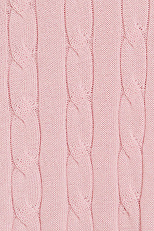 Jersey rosa trenzado de escote en pico con monograma bordado - Image 9