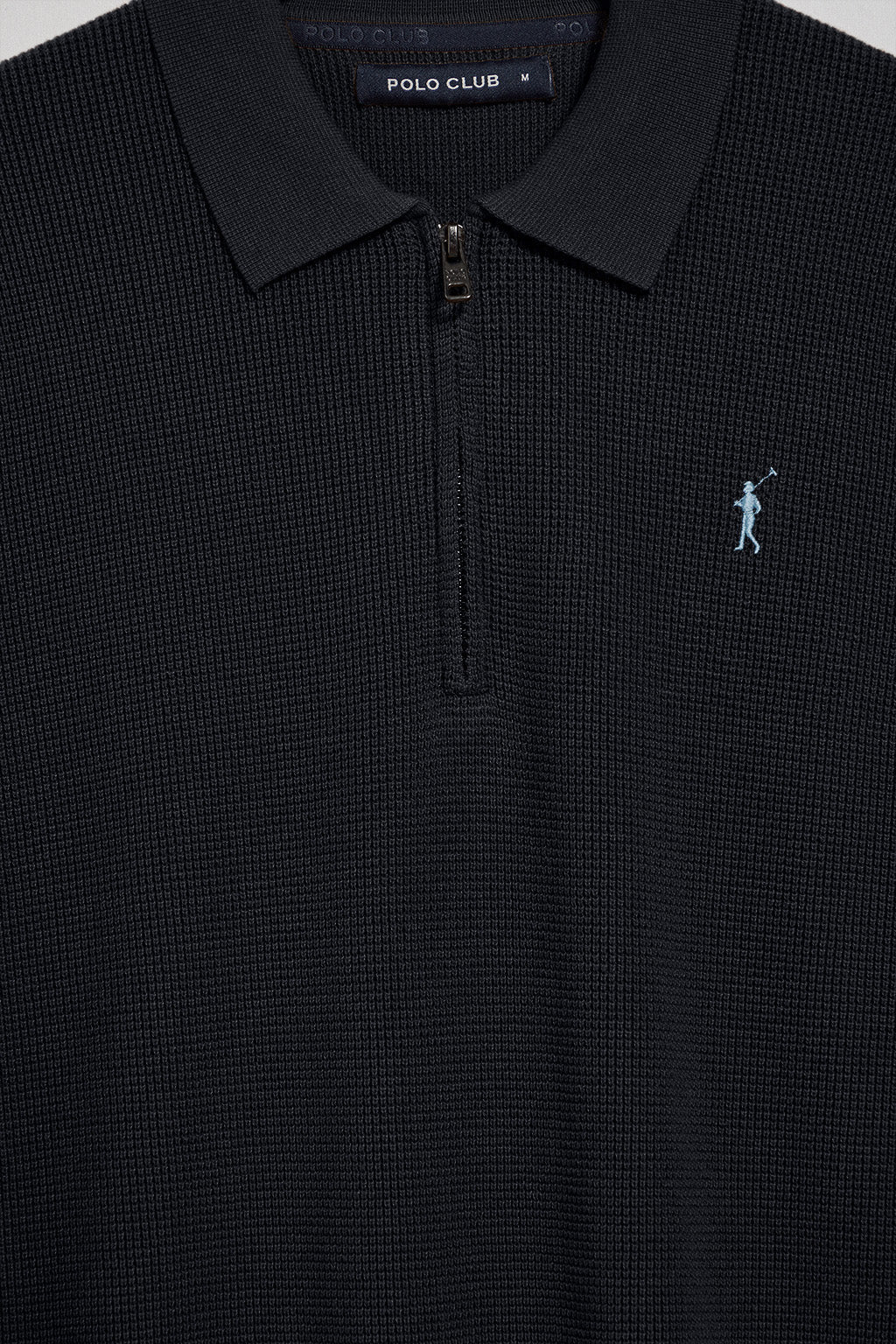 Jersey Pol azul marino con cuello de polo y cremallera y detalle Rigby Go - Image 6