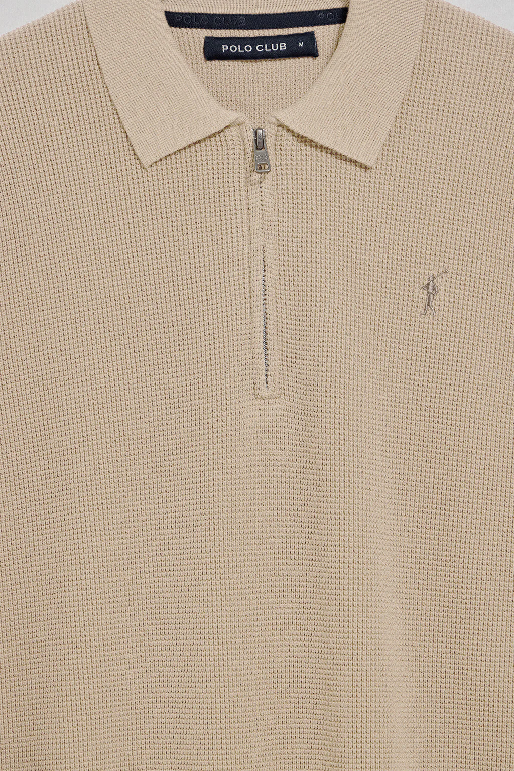 Jersey Pol beige con cuello de polo y cremallera y detalle Rigby Go - Image 2