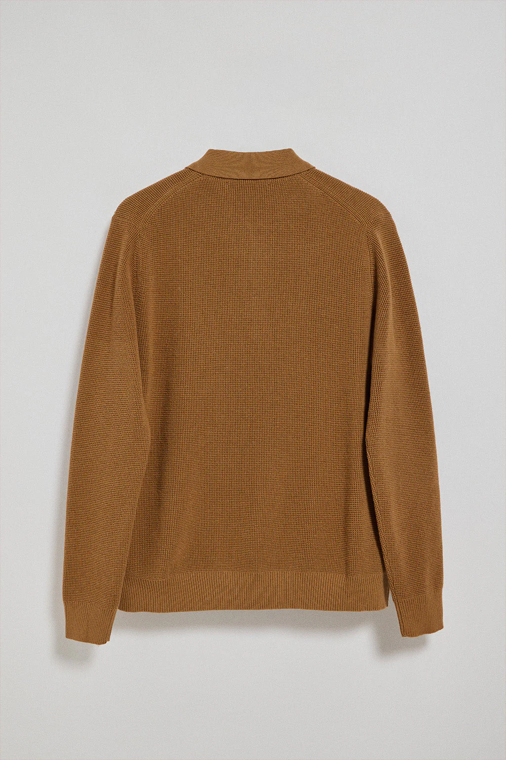Jersey Pol color camel con cuello de polo y cremallera y detalle Rigby Go - Image 8