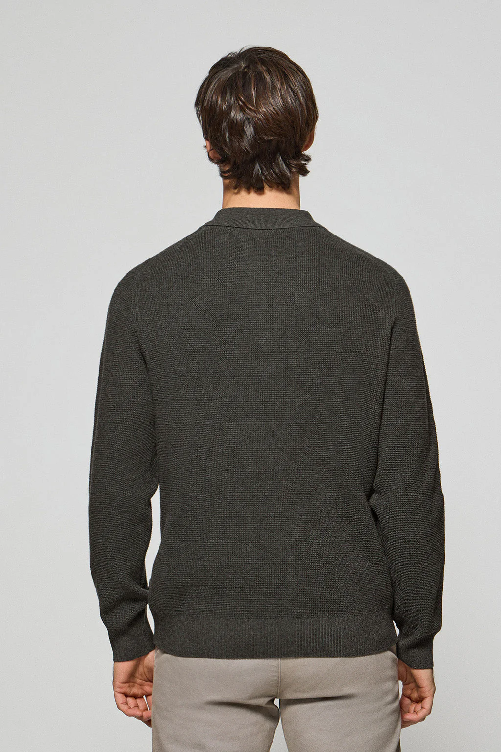 Jersey Pol gris oscuro vigoré con cuello de polo y cremallera y detalle Rigby Go - Image 4