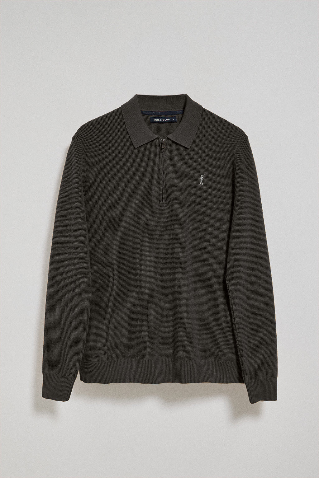 Jersey Pol gris oscuro vigoré con cuello de polo y cremallera y detalle Rigby Go - Image 5