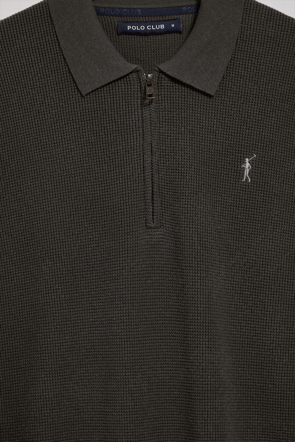 Jersey Pol gris oscuro vigoré con cuello de polo y cremallera y detalle Rigby Go - Image 6