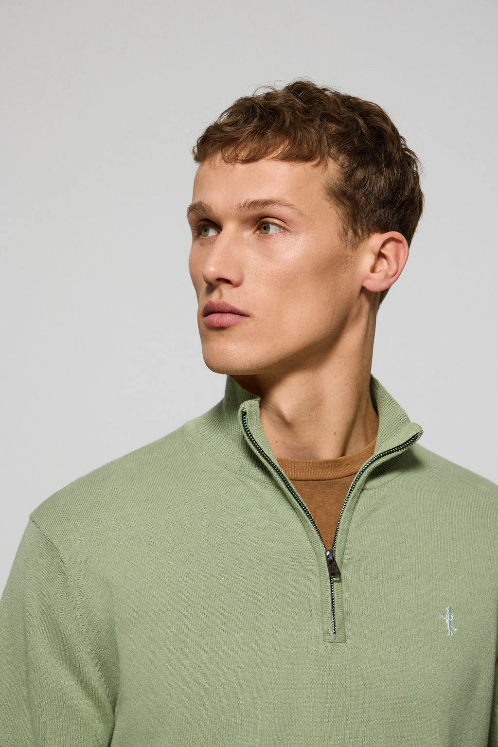 Jersey verde jade con cremallera y bordado Rigby Best - Image 7