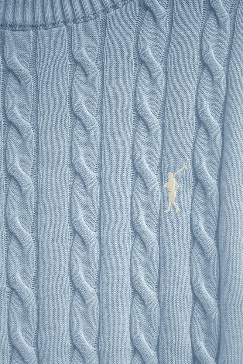 Jersey azul claro trenzado con bordado Rigby Go - Image 7
