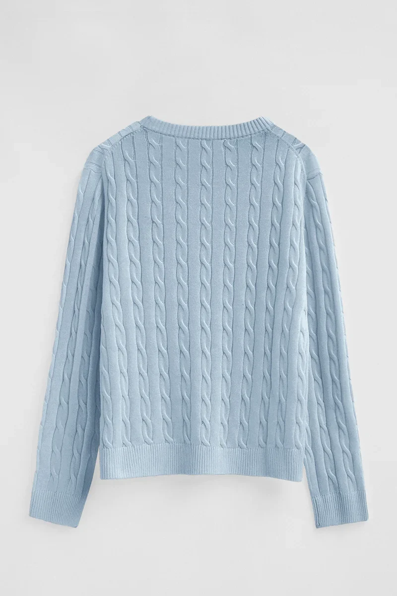 Jersey azul claro trenzado con bordado Rigby Go - Image 8