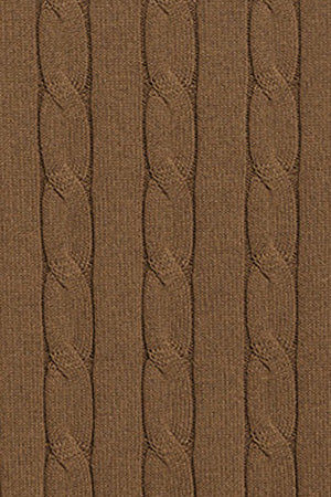 Jersey color moca de punto trenzado de cuello redondo y bordado Rigby Go - Image 8