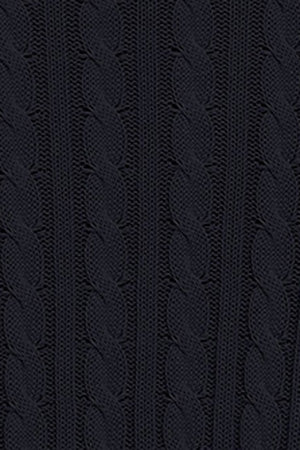 Jersey azul marino trenzado de cuello redondo y bordado Rigby Go - Image 9