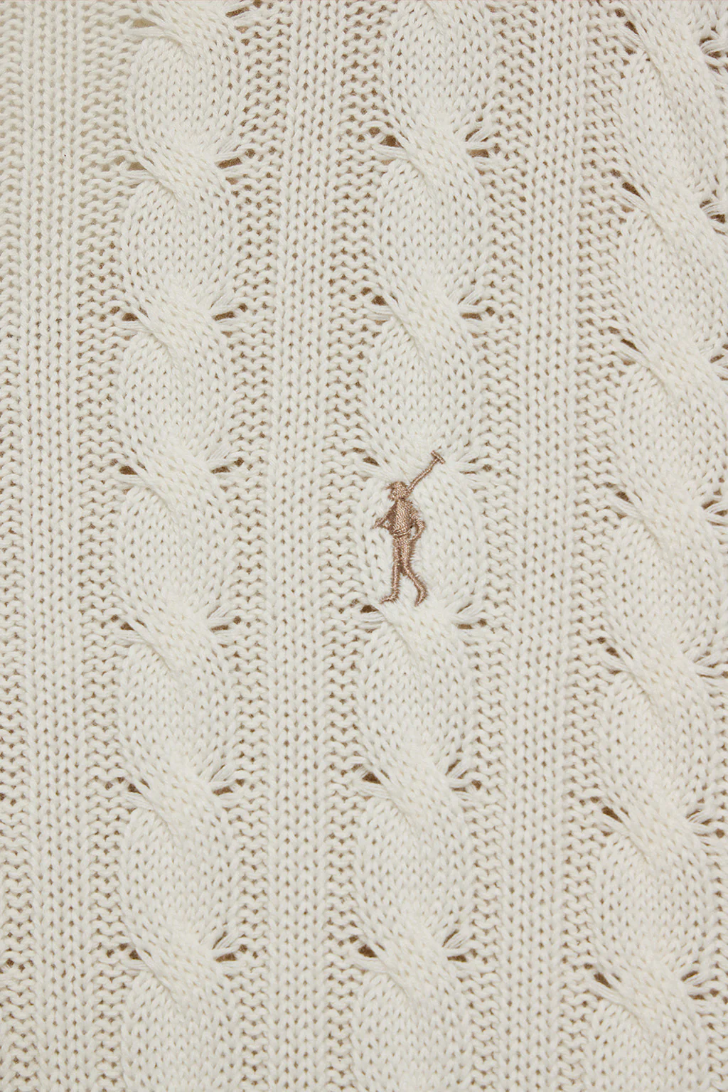 Jersey beige trenzado de cuello redondo y bordado Rigby Go - Image 7