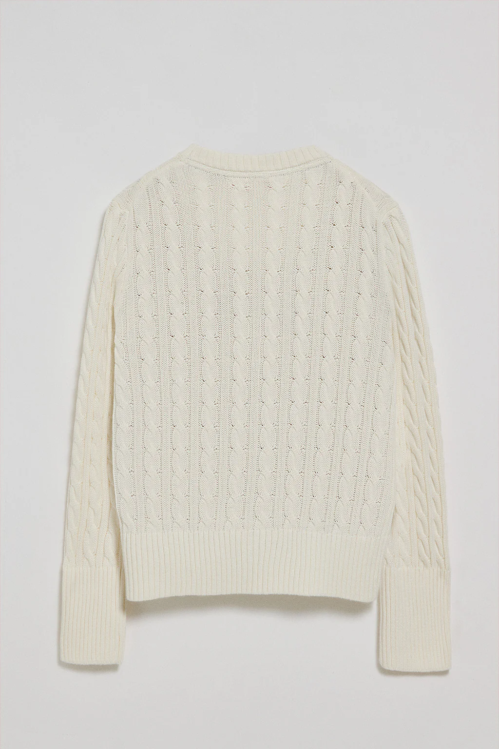 Jersey beige trenzado de cuello redondo y bordado Rigby Go - Image 8