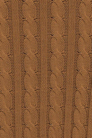 Jersey color camel trenzado de cuello redondo y bordado Rigby Go - Image 10