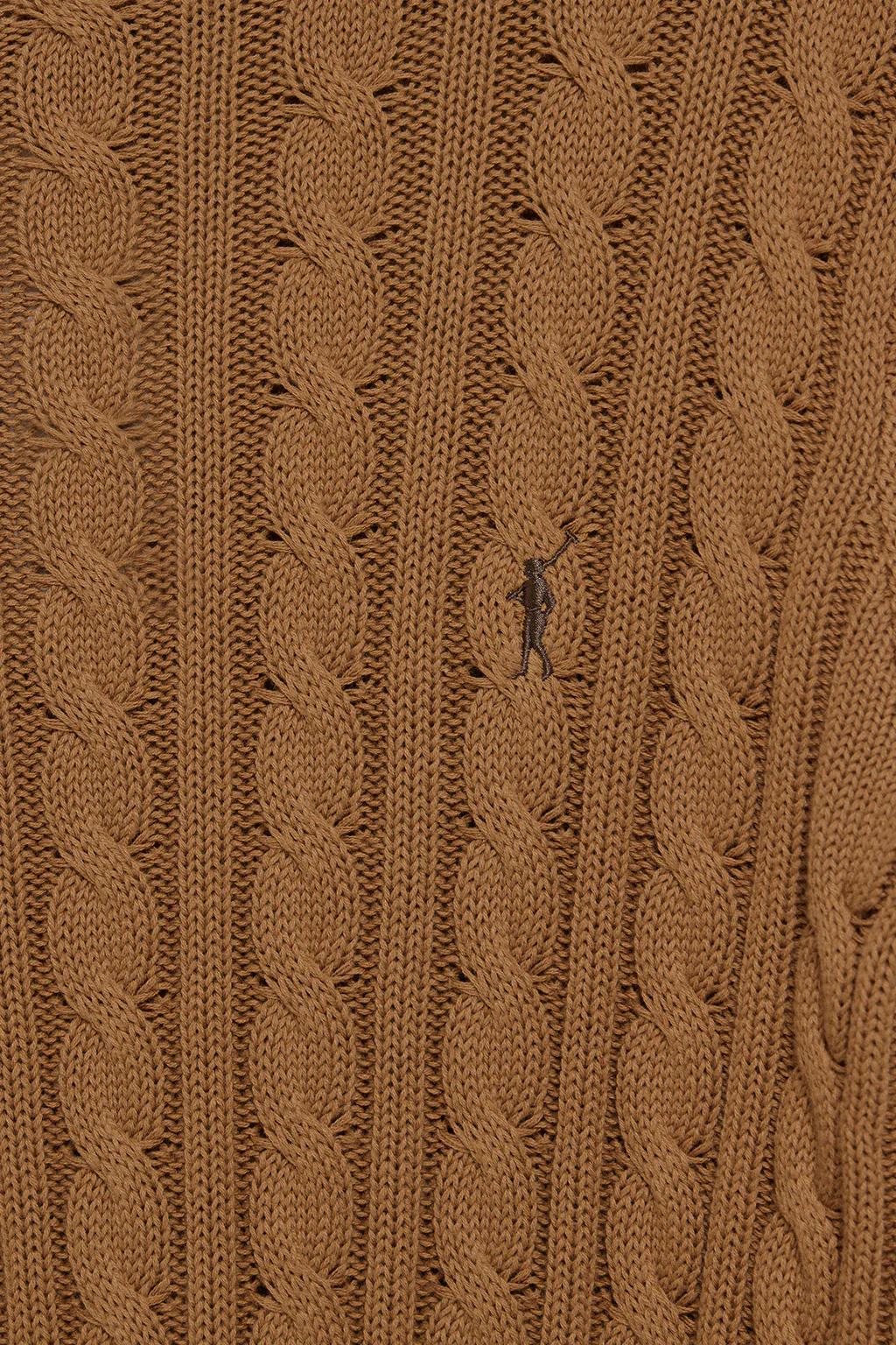 Jersey color camel trenzado de cuello redondo y bordado Rigby Go - Image 6