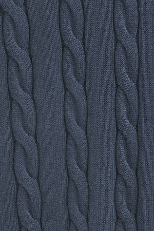 Jersey azul denim de punto trenzado y mezcla de lana con bordado Rigby Go - Image 9