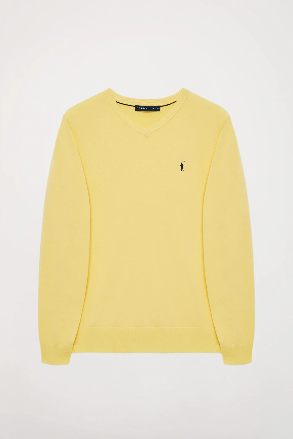 Jersey básico de cuello de pico amarillo suave con logo Rigby Go - Image 11