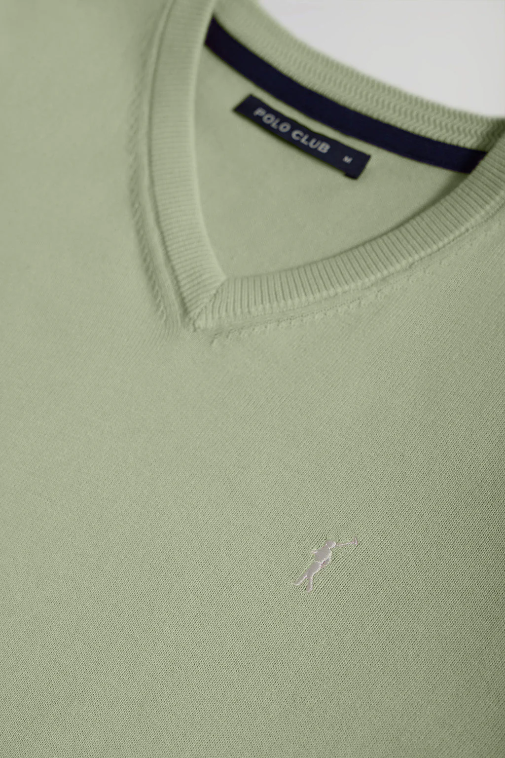 Jersey básico de cuello de pico verde jade con logo Rigby Go - Image 6