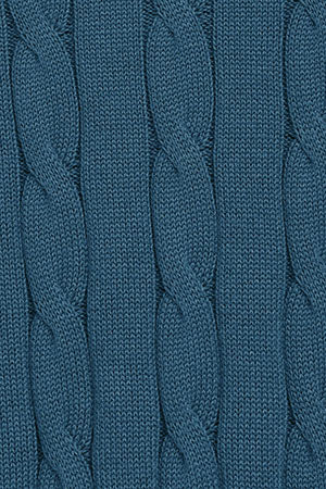 Jersey de punto trenzado azul denim con logo Rigby Go - Image 10