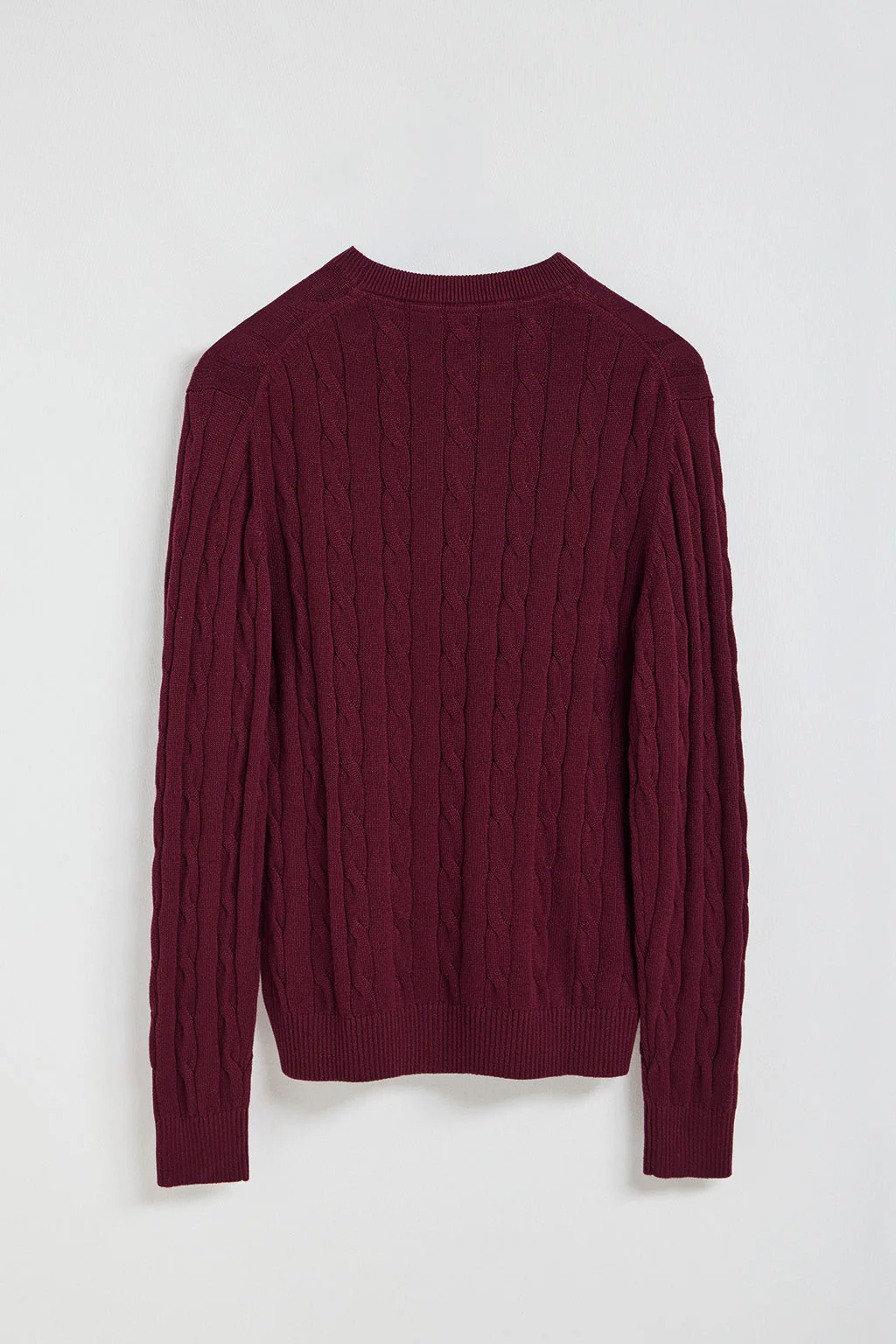 Jersey de punto trenzado granate con logo Rigby Go - Image 7