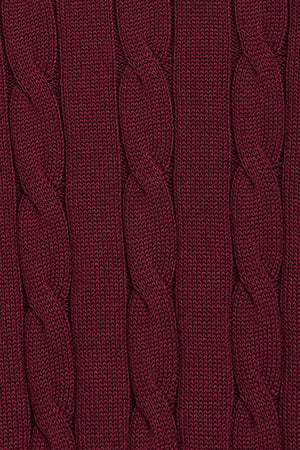 Jersey de punto trenzado granate con logo Rigby Go - Image 9