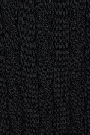 Jersey de punto trenzado negro con logo Rigby Go - Image 9
