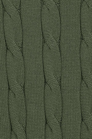 Jersey de punto trenzado verde militar con logo Rigby Go - Image 9