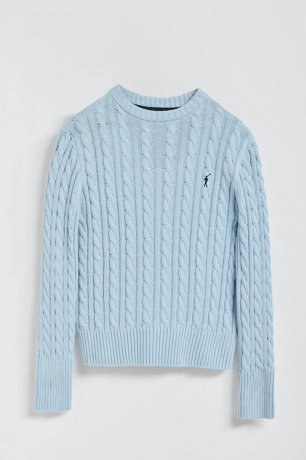Jersey trenzado azul claro con logo bordado Rigby Go - Image 5