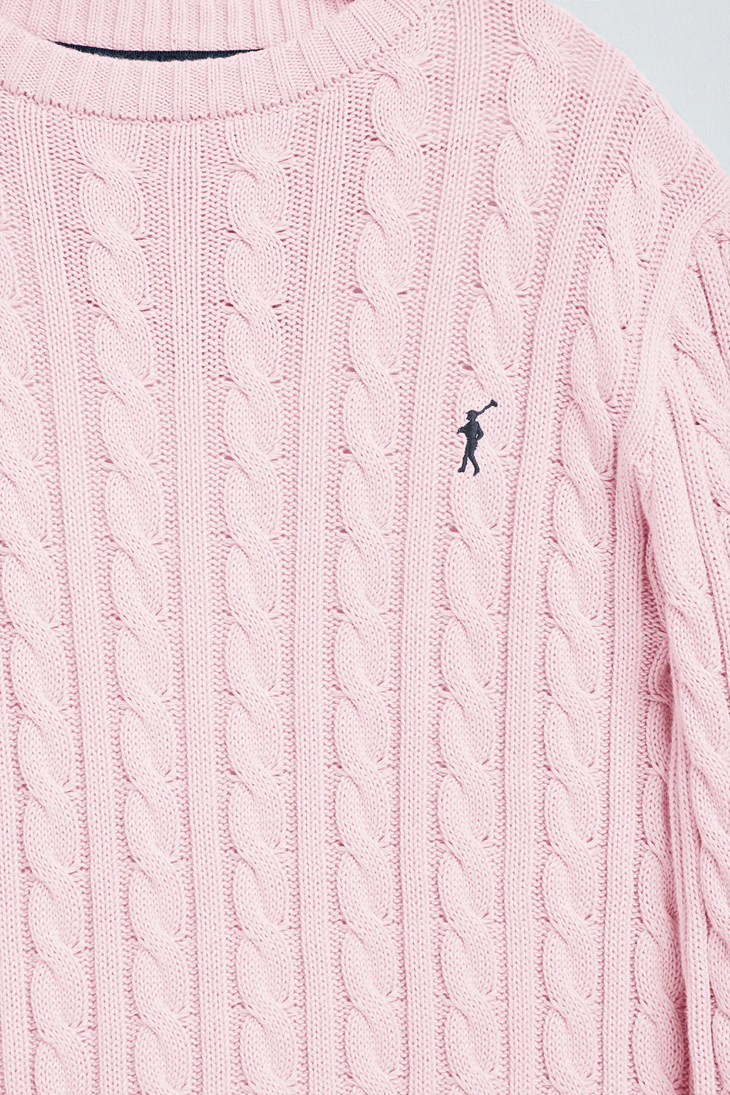 Jersey trenzado rosa claro con logo bordado Rigby Go - Image 10