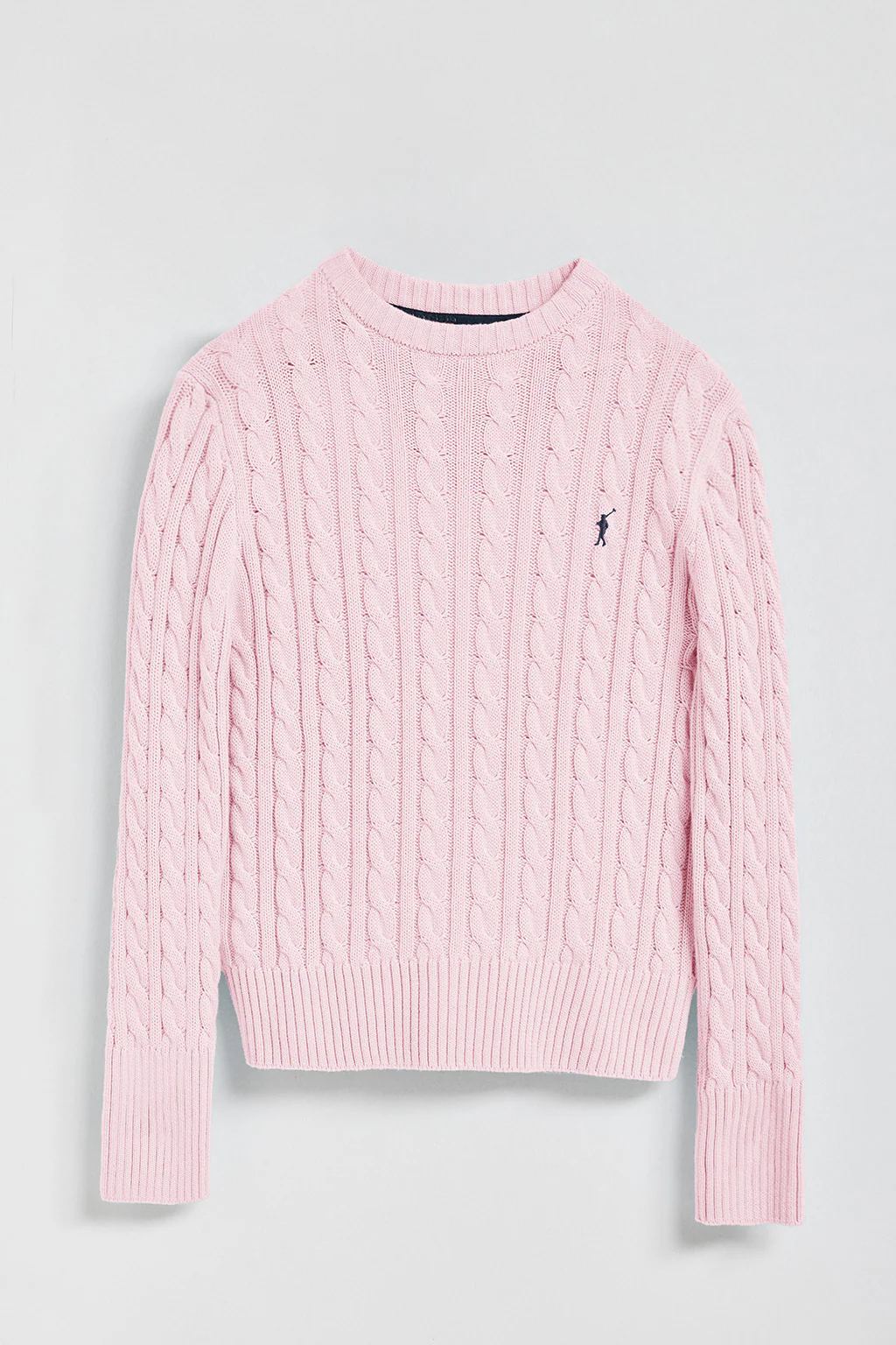 Jersey trenzado rosa claro con logo bordado Rigby Go - Image 8