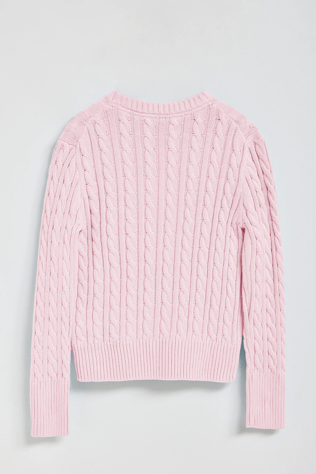 Jersey trenzado rosa claro con logo bordado Rigby Go - Image 9
