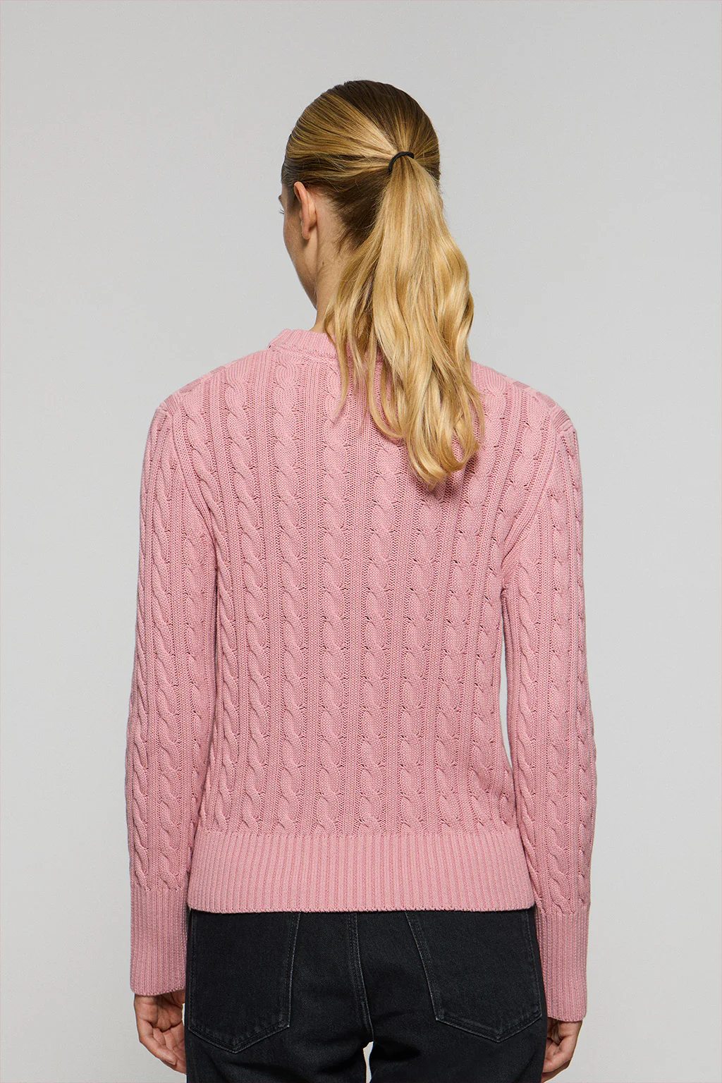 Jersey trenzado color rosa con logo bordado Rigby Go - Image 2