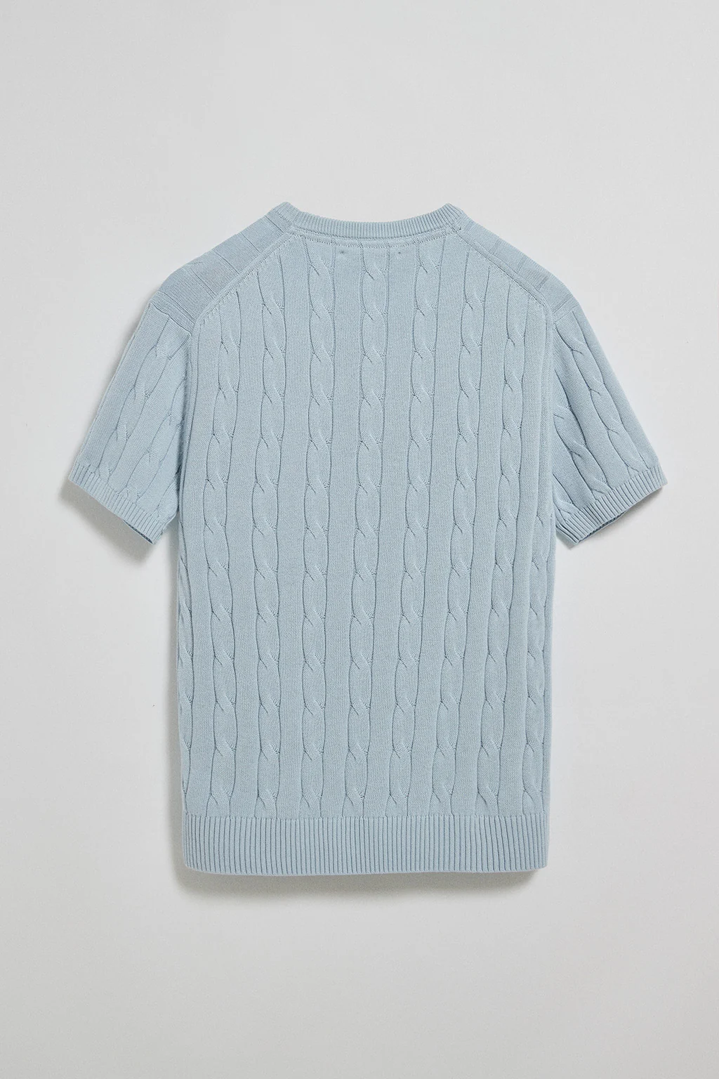 Jersey azul claro trenzado de manga corta con logo bordado - Image 7