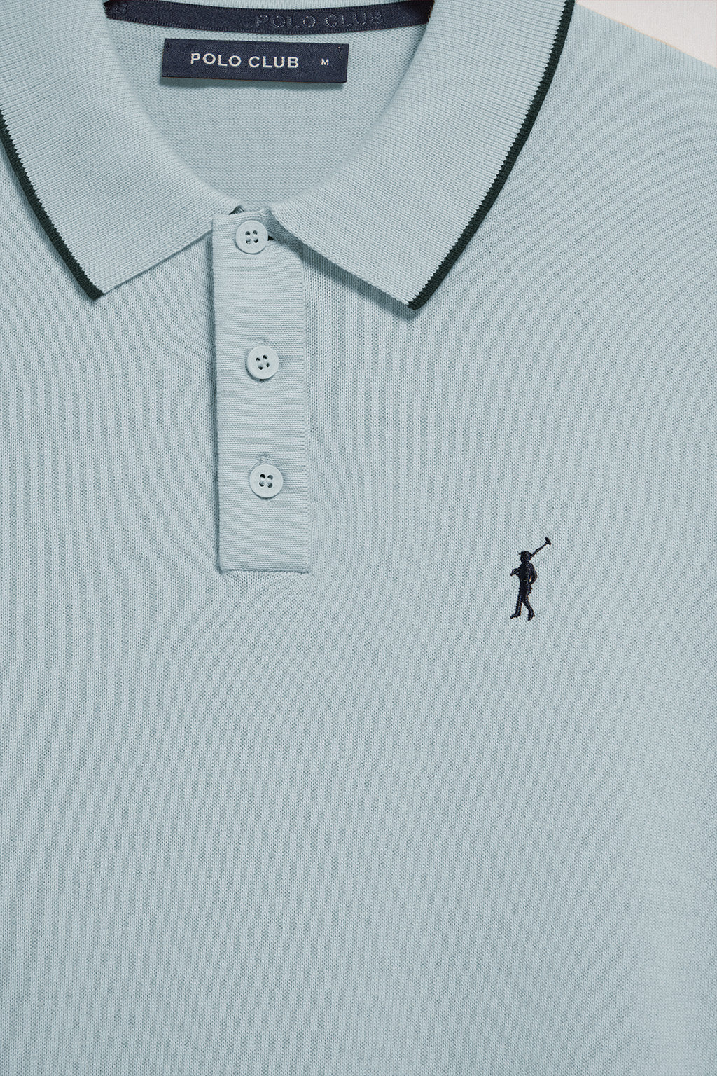 Polo azul claro de punto con botones y bordado Rigby Go - Image 10