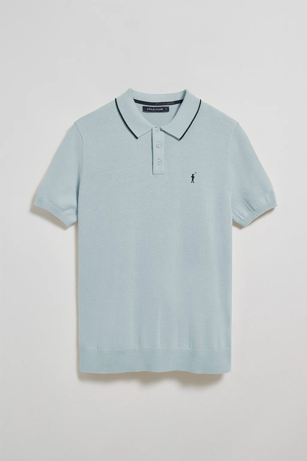 Polo azul claro de punto con botones y bordado Rigby Go - Image 8