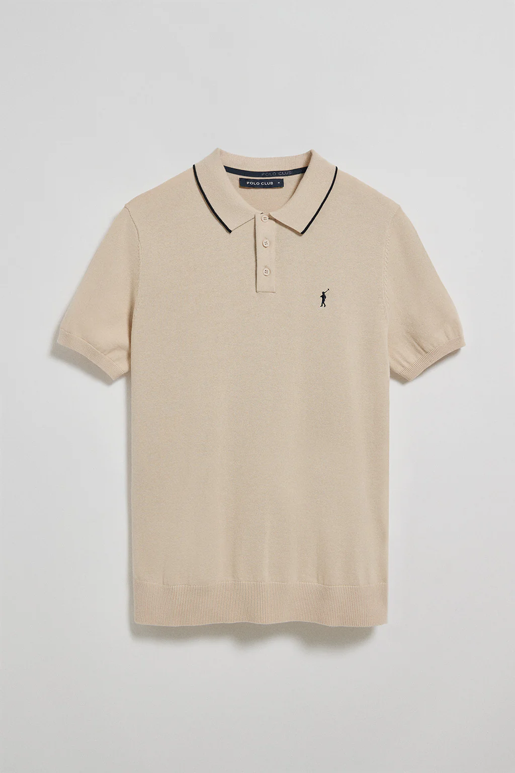 Polo beige de punto con botones y bordado Rigby Go - Image 5