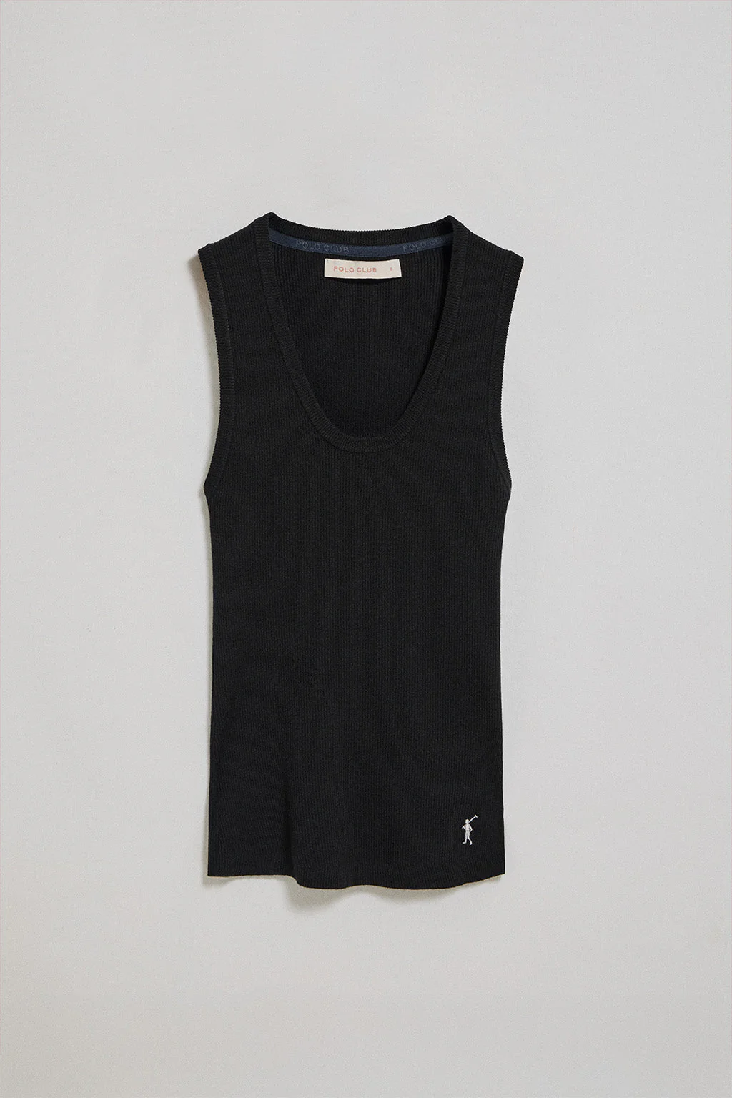 Jersey negro de tirantes acanalado con bordado Rigby Go - Image 7