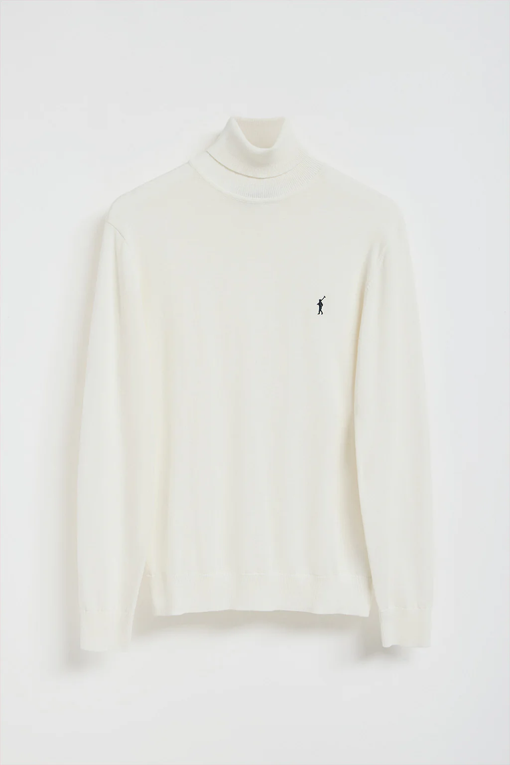 Jersey de punto beige con cuello elevado y logo bordado Rigby Go - Image 9