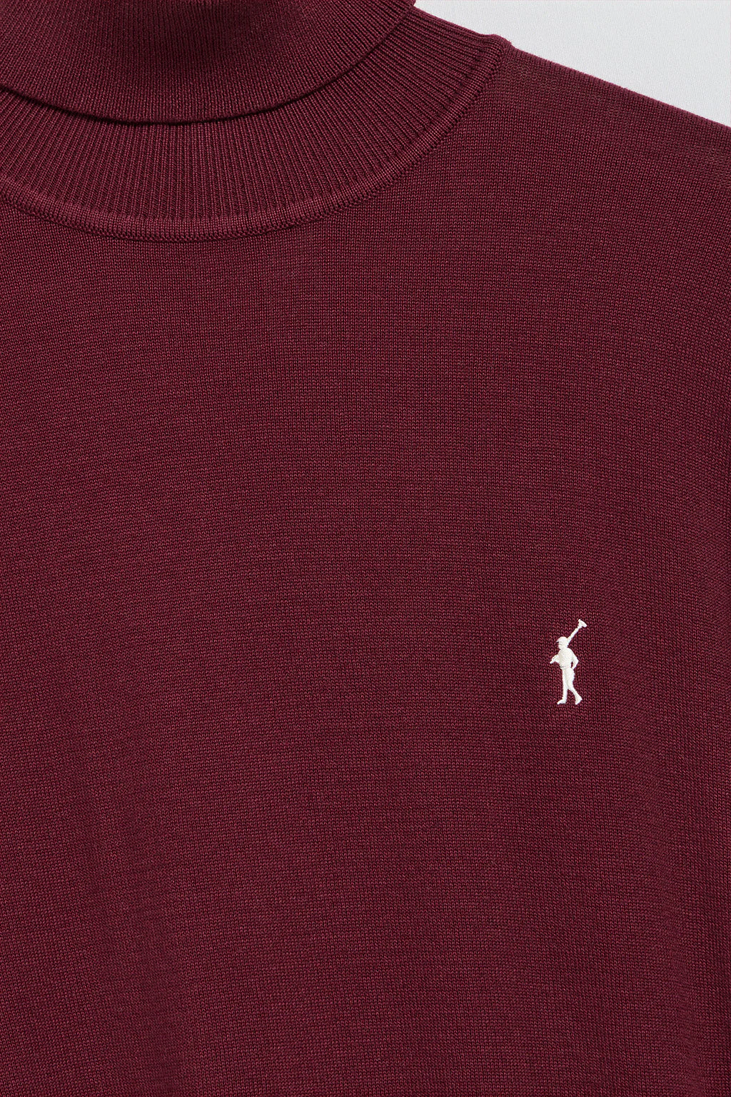 Jersey de punto granate con cuello elevado y logo bordado Rigby Go - Image 6