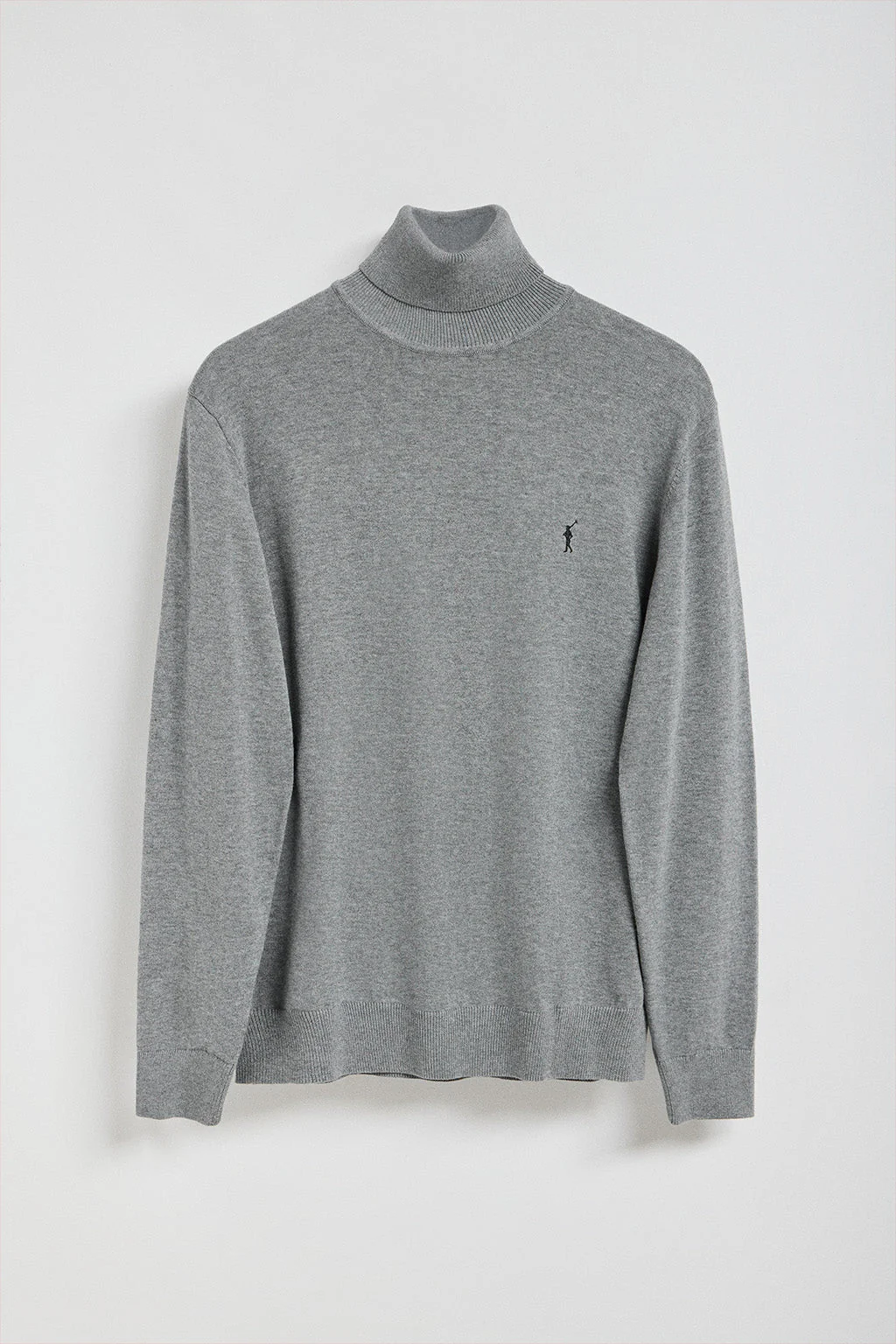 Jersey de punto gris vigoré con cuello elevado y logo bordado Rigby Go - Image 9