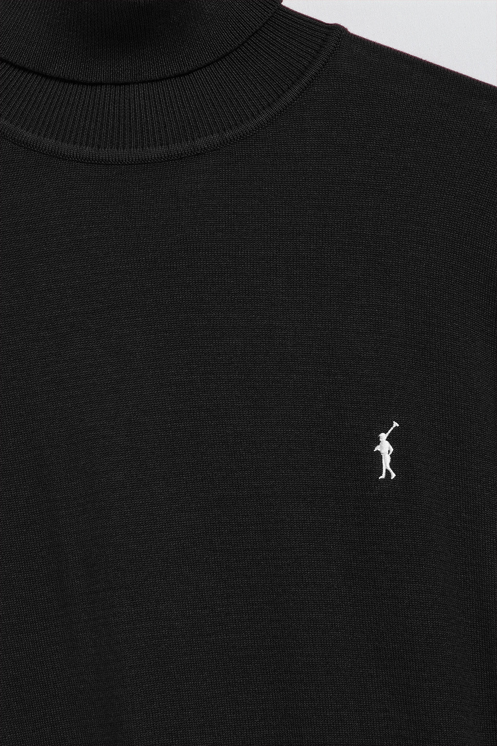Jersey de punto negro con cuello elevado y logo bordado Rigby Go - Image 6