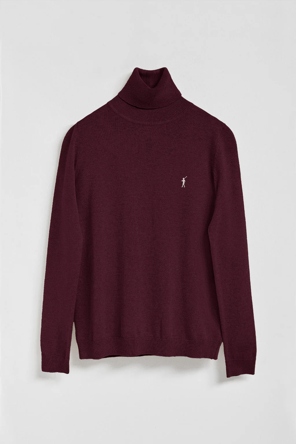 Jersey de punto color ciruela con cuello vuelto y logo bordado Rigby Go - Image 5