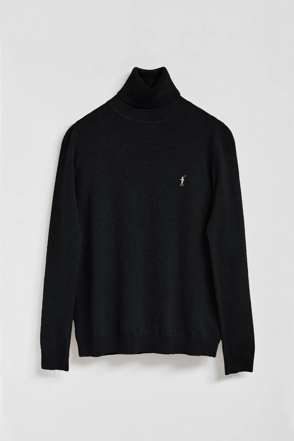 Jersey de punto negro con cuello vuelto y logo bordado Rigby Go - Image 9