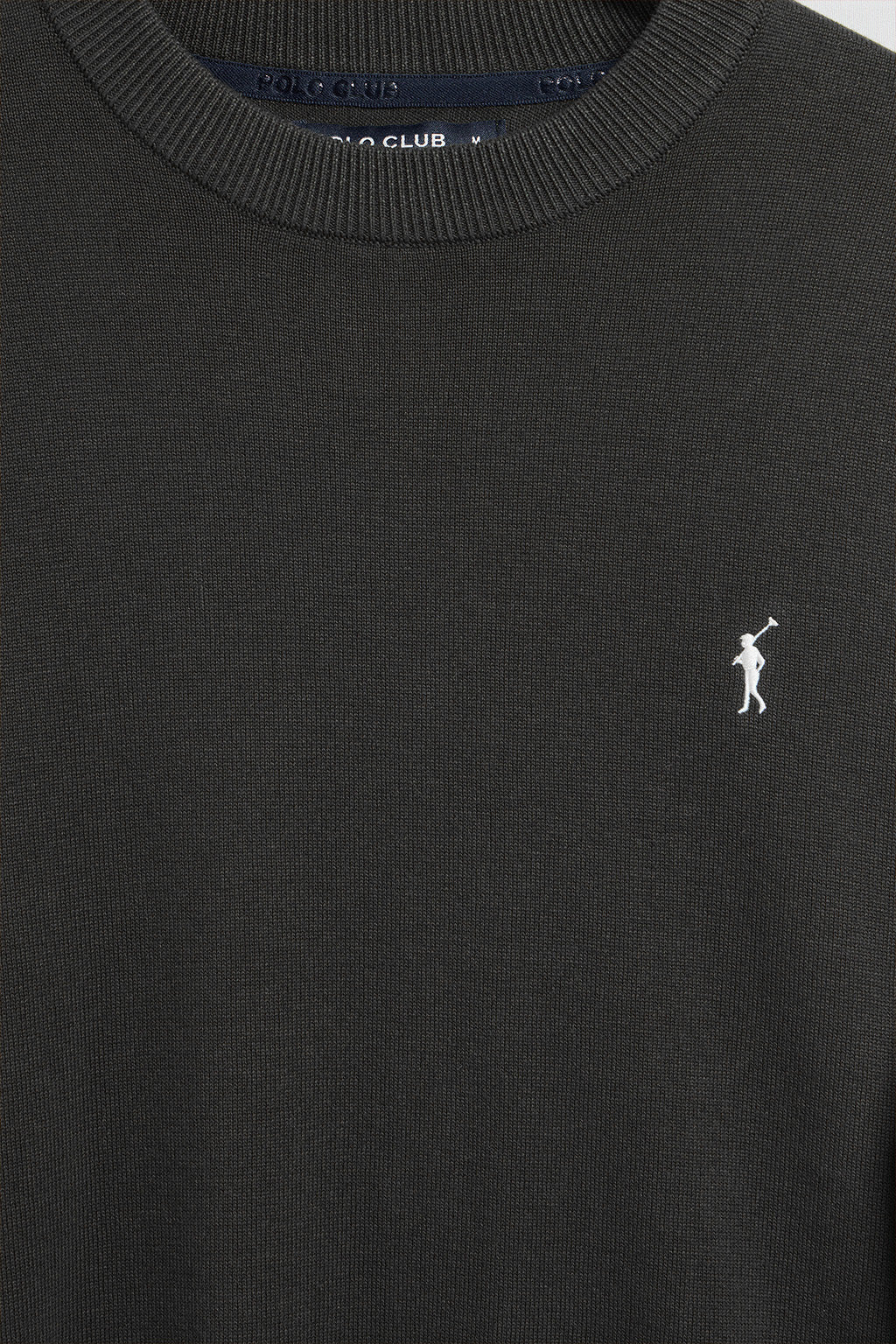 Jersey de punto gris asfalto con cuello redondo y logo bordado Rigby Go - Image 7