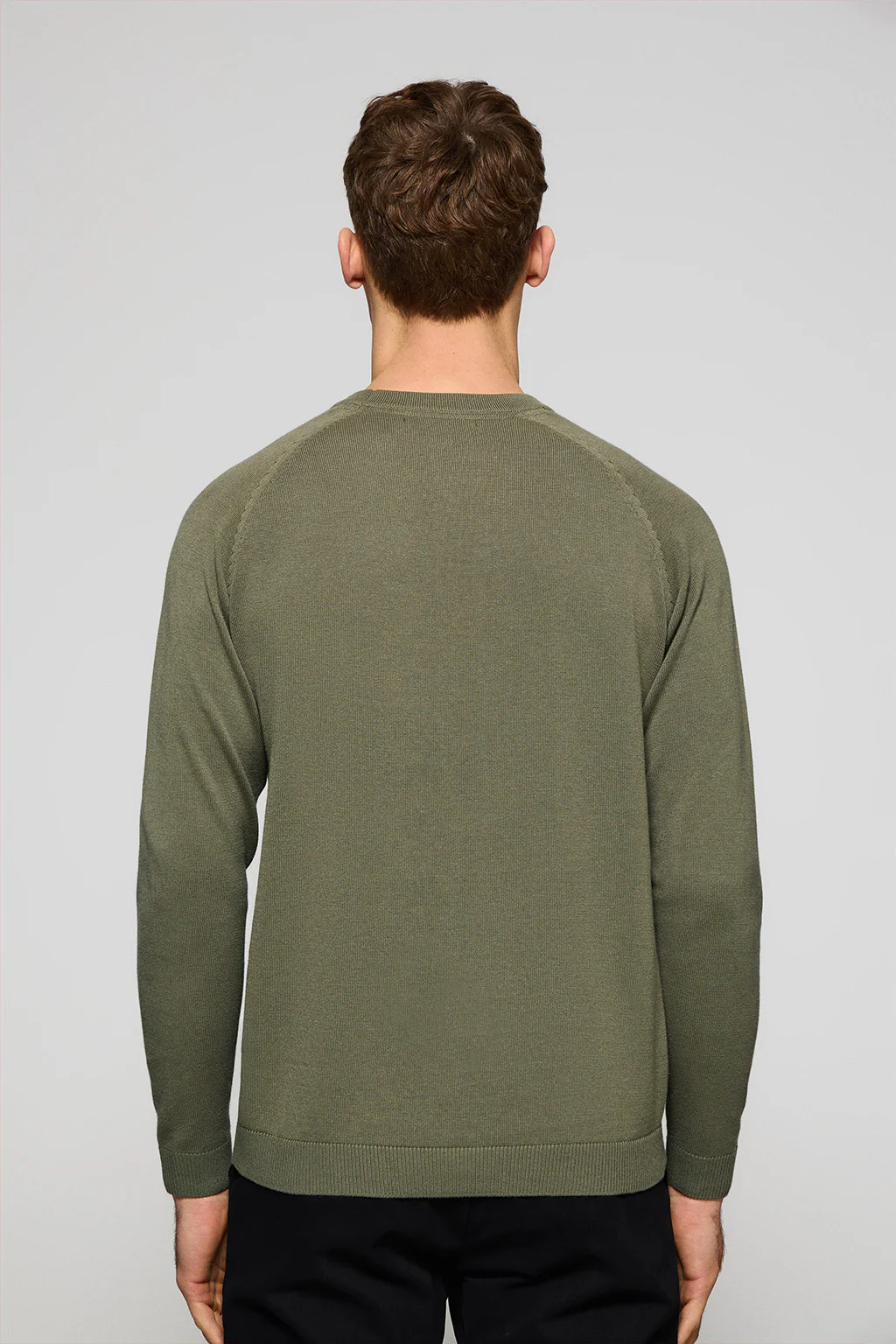 Jersey verde claro de lino y algodón con cuello redondo y bordado Rigby Go - Image 4